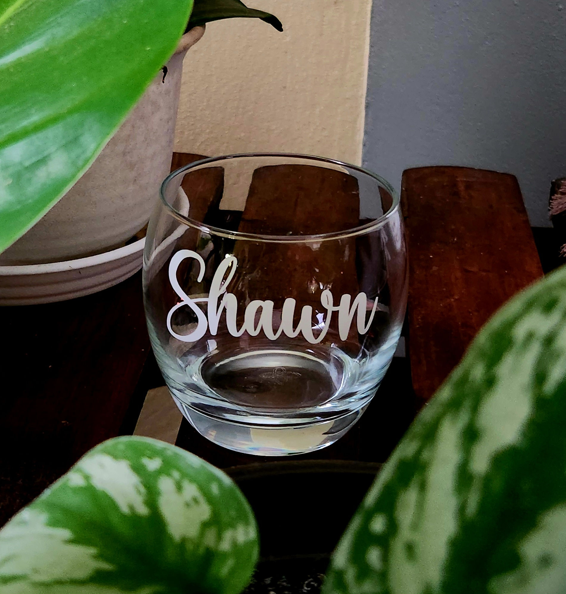 Personalized whiskey glass