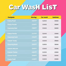 car wash price list