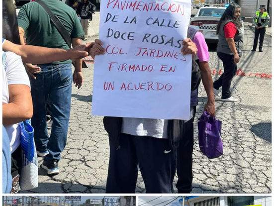 Manifestantes bloquean carretera en Chalco por incumplimiento de obras