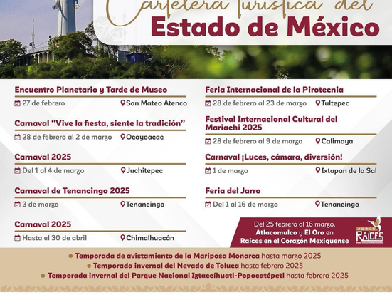 Ferias, festivales y carnavales te esperan en el Estado de México, a partir del 28 de febrero