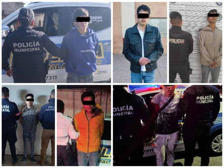 Seis detenciones relevantes marcan inicio de marzo en Metepec
