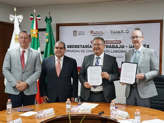 Secretaría del Trabajo y UAEMéx firman convenio para la resolución de conflictos laborales