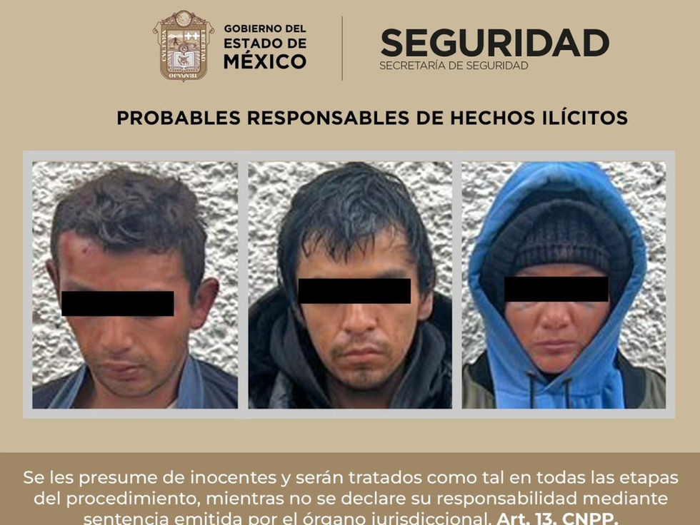 Detienen a tres en Ocoyoacac con motocicleta robada y presuntas drogas