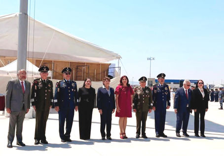 Acompaña alcaldesa Rosi Wong a gobernadora en ceremonia de mando militar en Santa Lucía