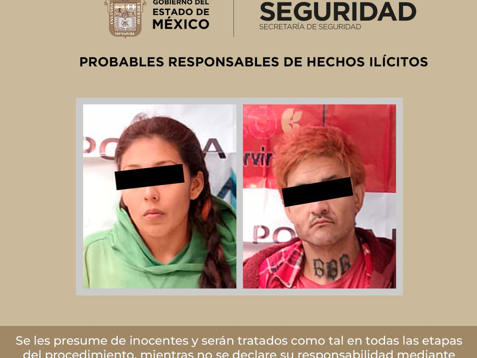 Cae pareja con armas falsas; ella era buscada por homicidio calificado