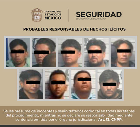 Caen nueve con drogas y motocicletas en Xonacatlán; presuntos miembros de una banda dedicada a la extorsión