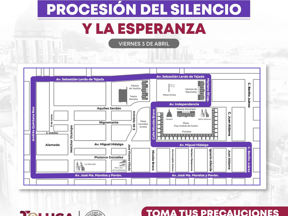 Implementan operativo vial por Procesión del Silencio en Toluca