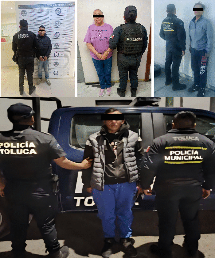 Recupera Policía de Toluca cuatro vehículos robados; hay cuatro detenidos