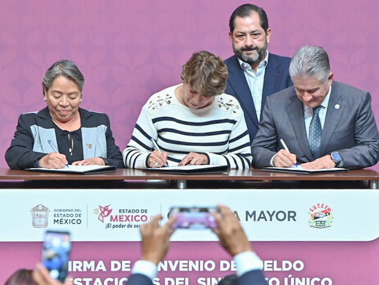 Atestigua Francisco Vázquez firma de convenio GEM-SUTEyM
