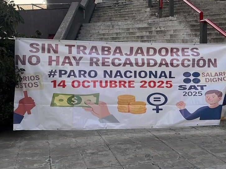 Paro Nacional en el SAT: Trabajadores exigen cumplimiento de incremento salarial
