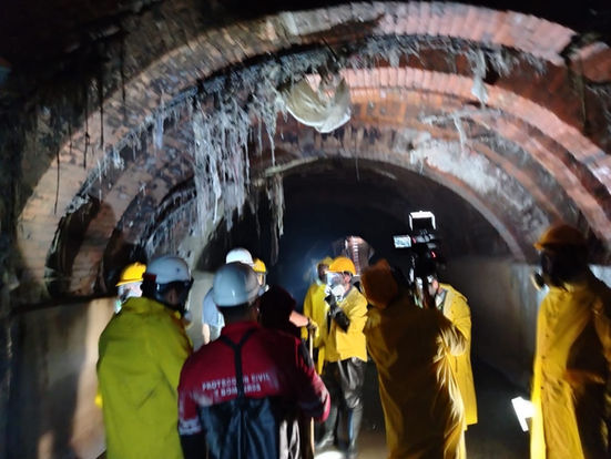 Efectúan revisión en la bóveda del río Verdiguel, para identificar posibles riesgos estructurales