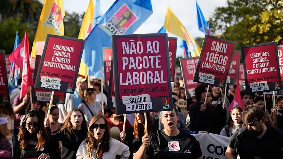 Fonte: Trabalhadores protestam contra alterações ao pacote laboral. UGT e CGTP convocam greve geral | Euronews