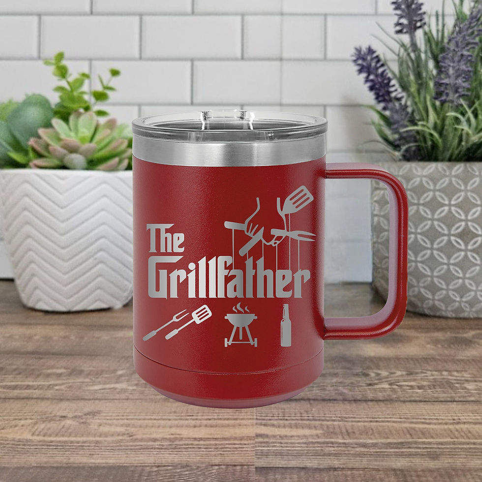 Thumbnail: Grillfather Laser engraved mug for Dad, Father's Day gift