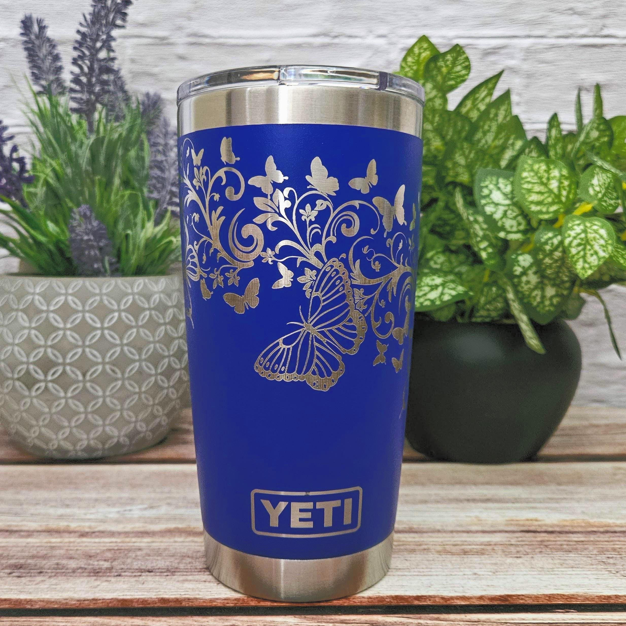 Fancy Butterflies in Flight 20 oz Engraved Yeti Original Artwork