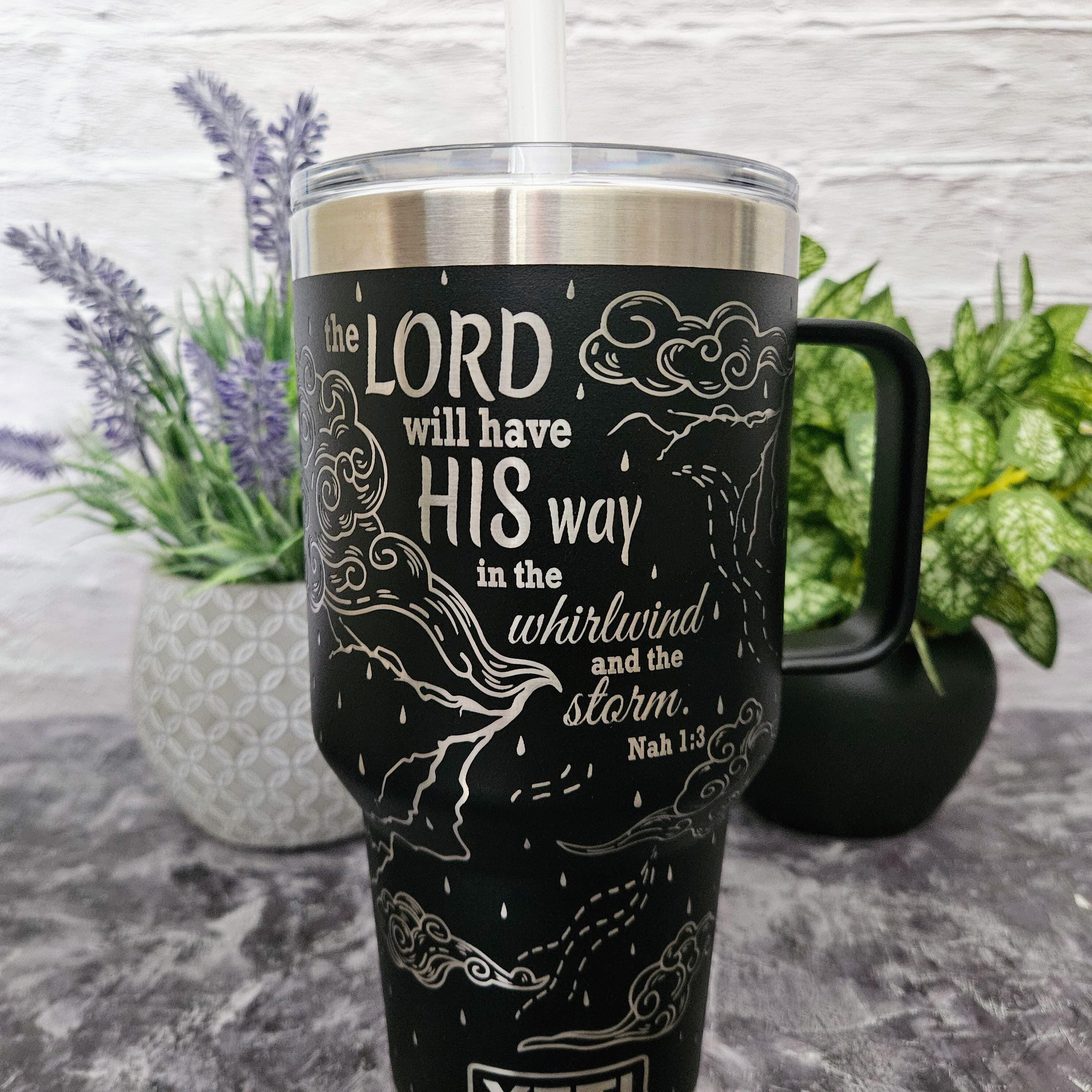 Storm design on Yeti 30 oz travel mug or 35 oz with handle