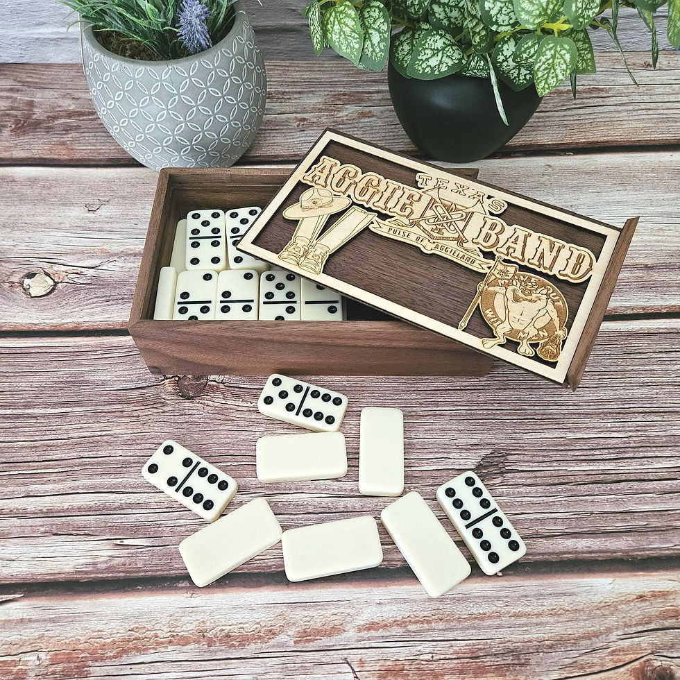 Thumbnail: Aggie Band Custom Walnut Dominoes Storage Box with Dominoes -Officially Licensed