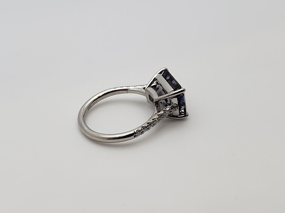 Thumbnail: IGI Certified Irina Ferry 7.29 CT Violet Spinel Diamond Platinum Ring