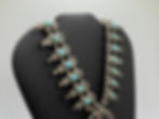 Thumbnail: Vintage Horseshoe Native American Navajo Sterling Silver Squash Blossom Necklace