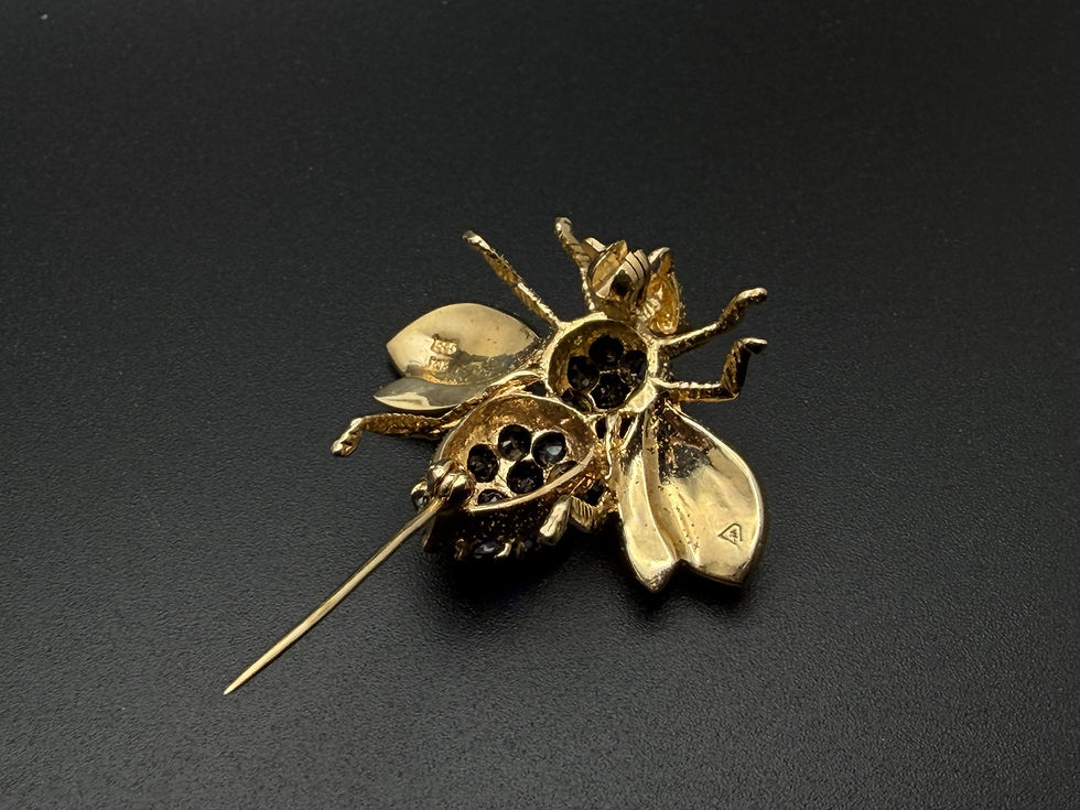Thumbnail: 2.00 CT Sapphire Bumble Bee 14K Yellow Gold Brooch Pendant