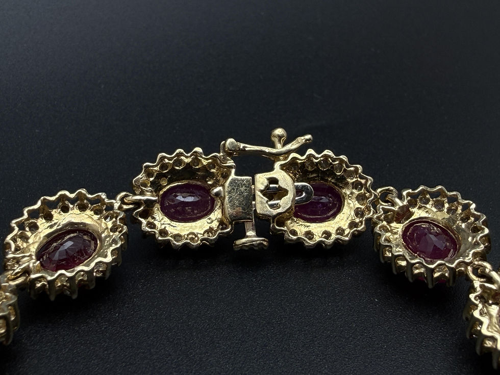 Thumbnail: IGI Certified 60.14 CT Ruby 8.33 CT Diamond 14K Yellow Gold Necklace