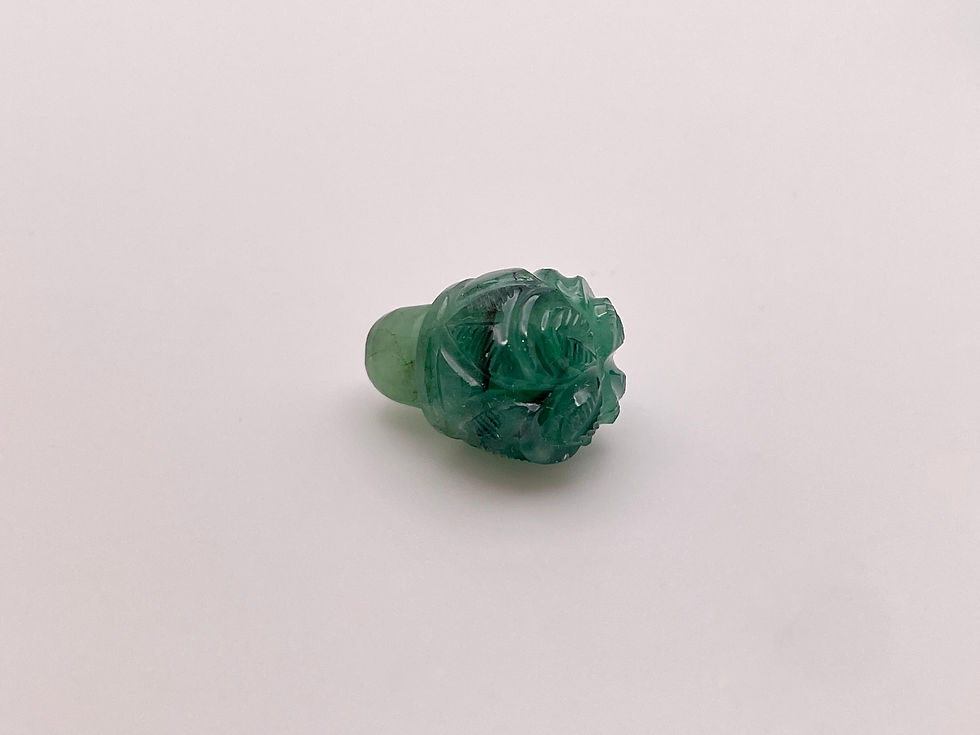 Thumbnail: Antique 185 CT Hand-Carved Natural Emerald Perfume Bottle with Original Box
