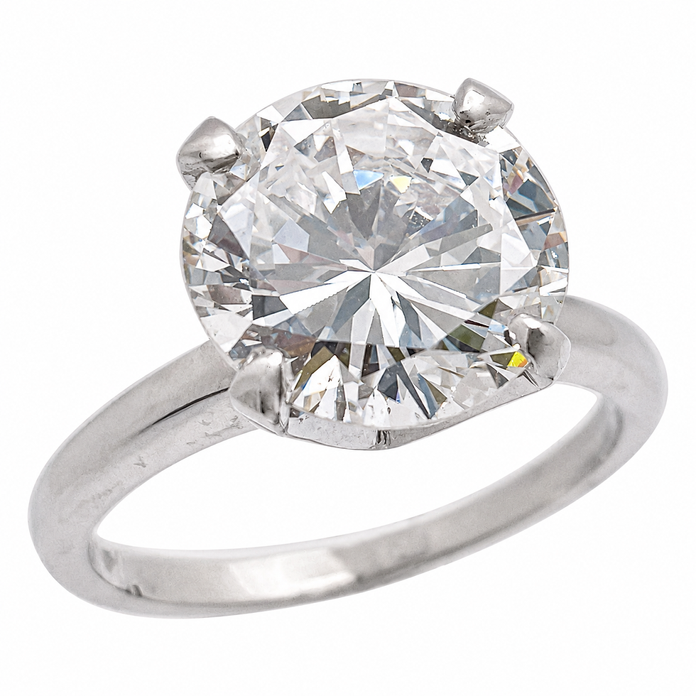 GIA Certified 3.42 CT Natural Diamond Engagement Ring 14K White Gold