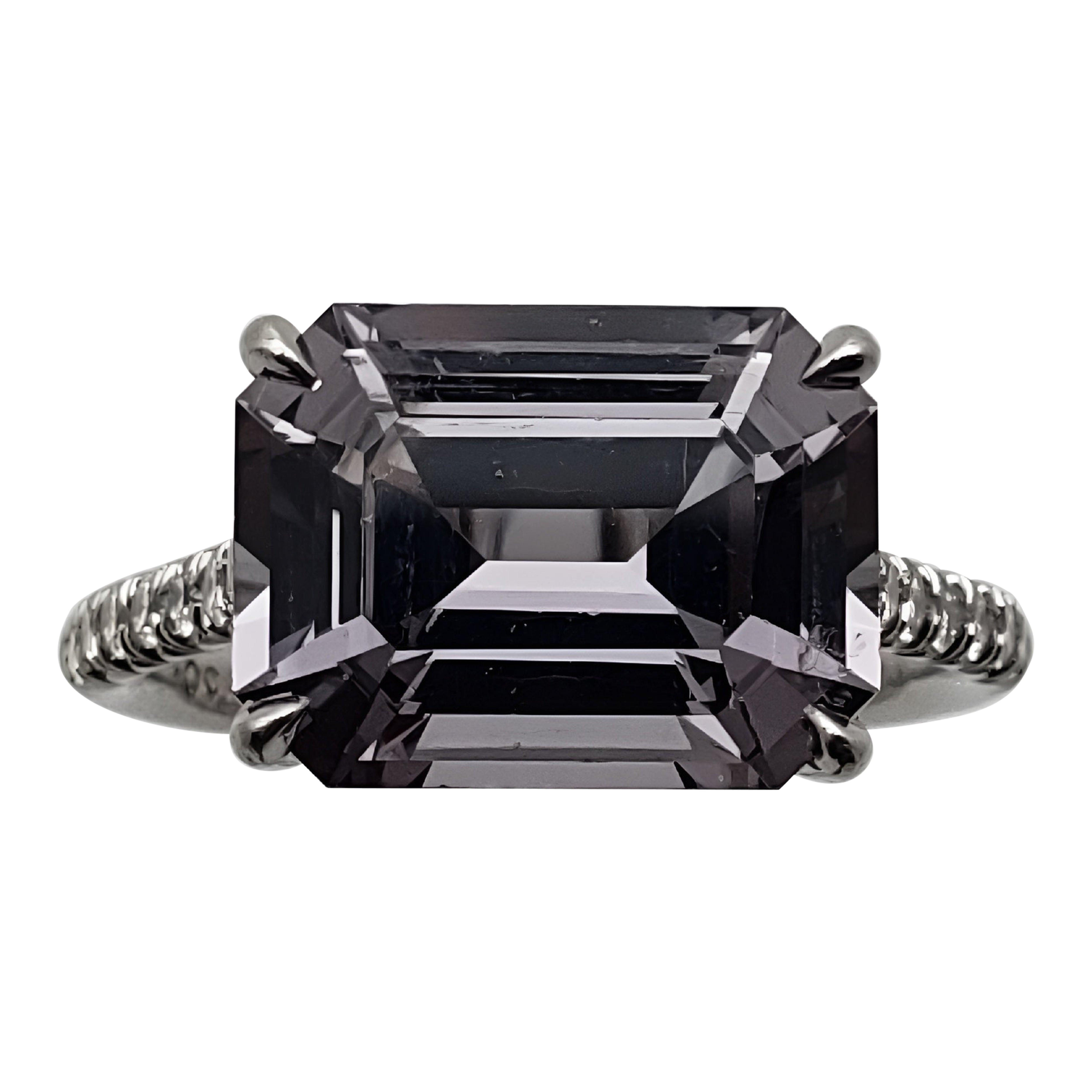 IGI Certified Irina Ferry 7.29 CT Violet Spinel Diamond Platinum Ring
