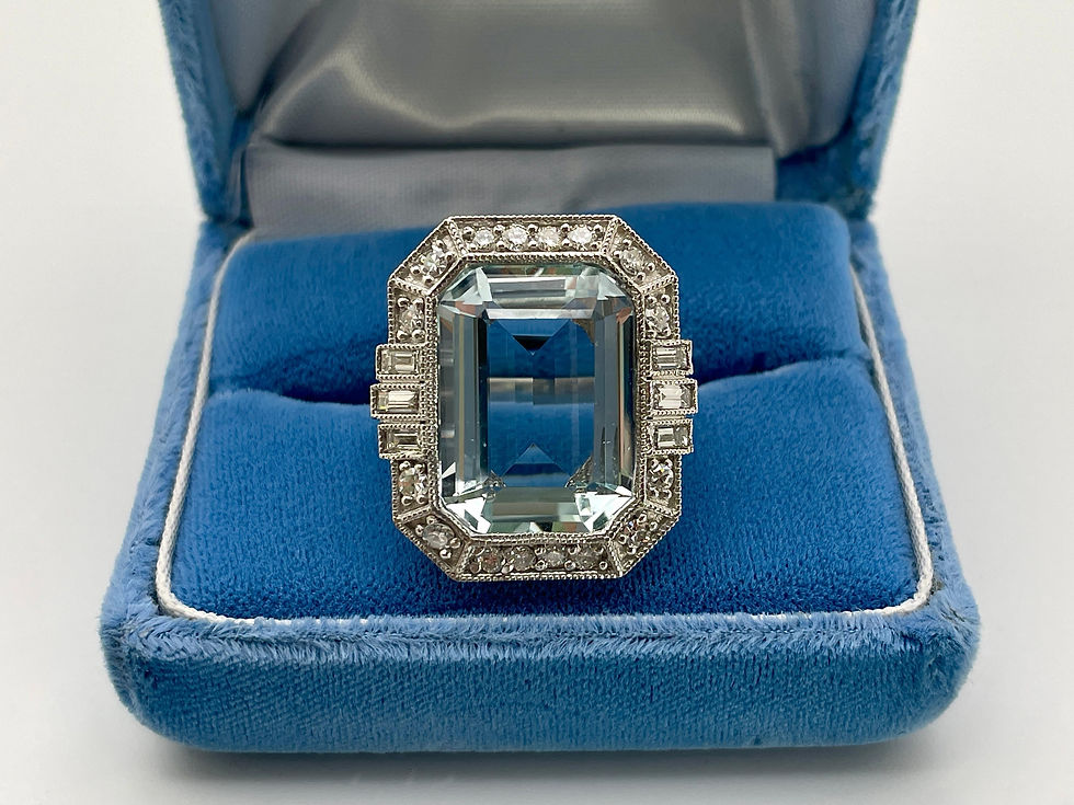 IGI Certified 12.97 CT Emerald Cut Blue Aquamarine Diamond Platinum Ring