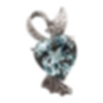 IGI Certified 31 CT Blue Aquamarine Diamond 14K White Gold Brooch