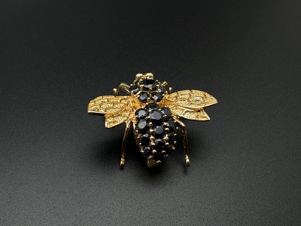 Thumbnail: 2.00 CT Sapphire Bumble Bee 14K Yellow Gold Brooch Pendant