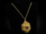 Victorian 14K Yellow Gold Amethyst Garnet Locket Pendant