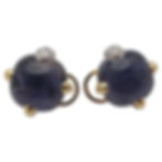 IGI Certified Pomellato 30 CT Violet Iolite Diamond 18K Yellow Gold Earrings