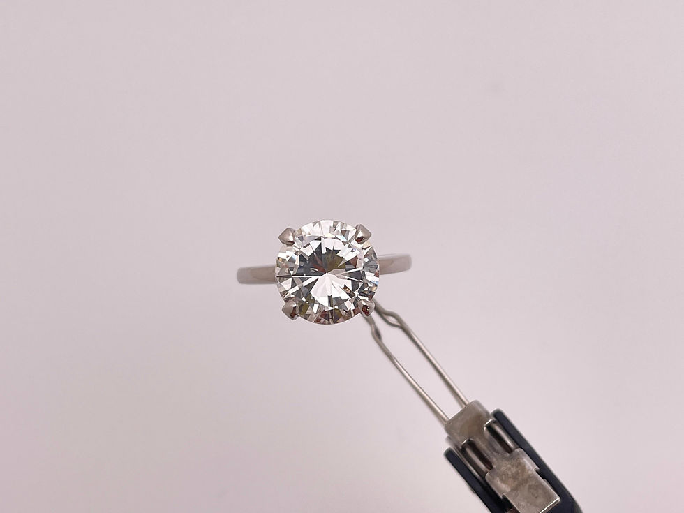 Thumbnail: GIA Certified 3.42 CT Natural Diamond Engagement Ring 14K White Gold