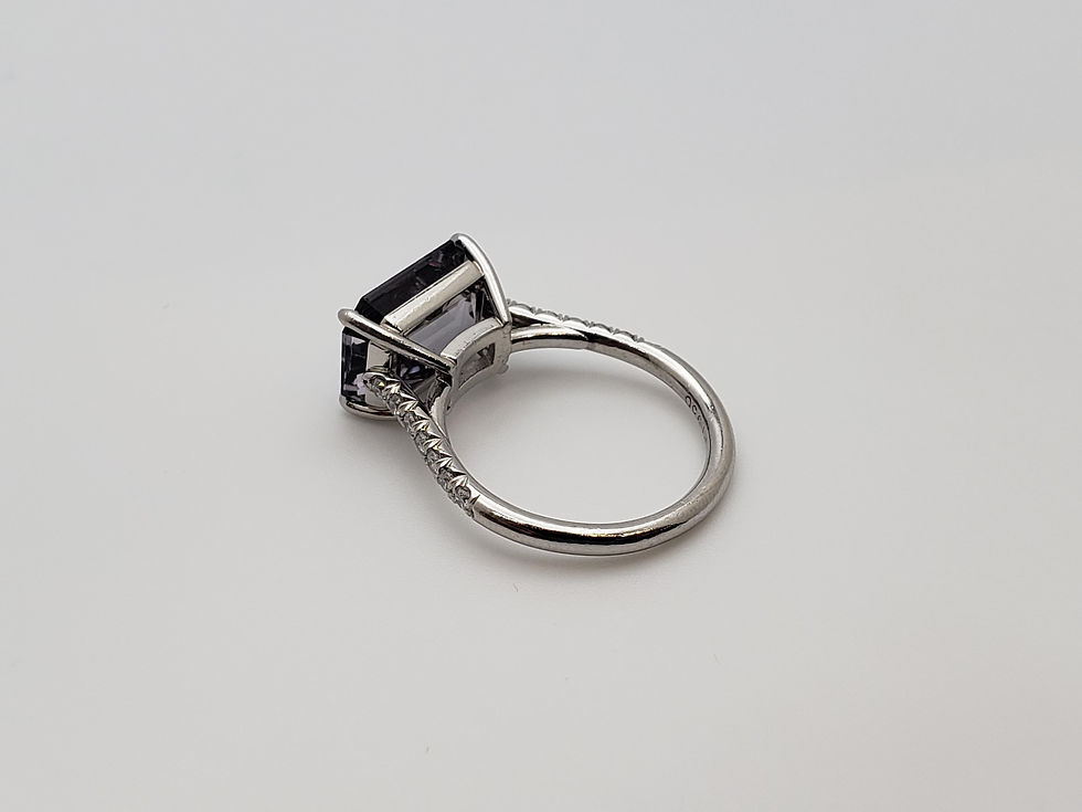 Thumbnail: IGI Certified Irina Ferry 7.29 CT Violet Spinel Diamond Platinum Ring
