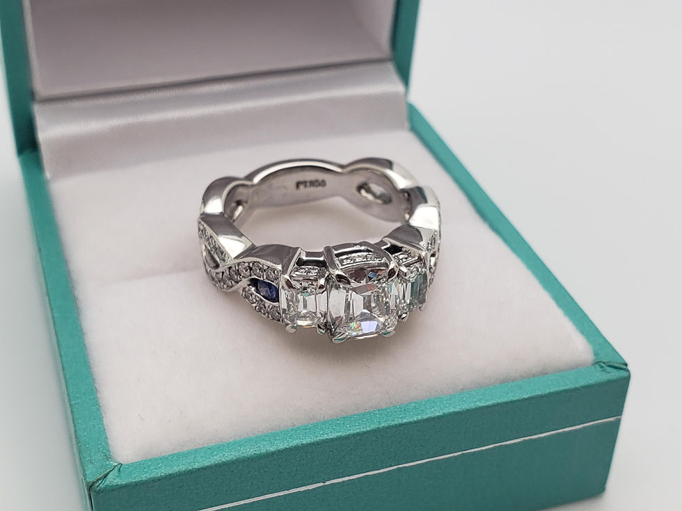 Thumbnail: GIA Certified Henri Daussi 2.35 CT Flawless Diamond Sapphire Platinum Ring