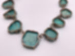 Thumbnail: Vintage Chinese Blue Green Turquoise Sterling Silver Necklace