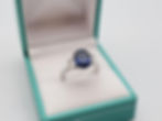 IGI Certified 2.47 CT Oval Sapphire Diamond Platinum Engagement Ring
