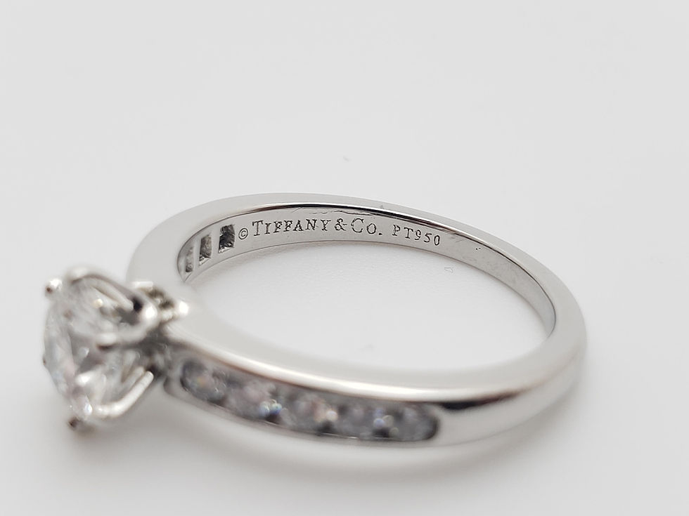 Thumbnail: Tiffany & Co. Platinum 0.82 CT Diamond Engagement Ring & Papers 