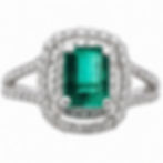 1.35 CT Natural Deep Green Emerald Diamond 18K White Gold Engagement Ring