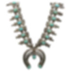 Thumbnail: Vintage Horseshoe Native American Navajo Sterling Silver Squash Blossom Necklace