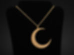 1.00 CT Champagne Diamond Crescent Moon 14K Rose Gold Necklace