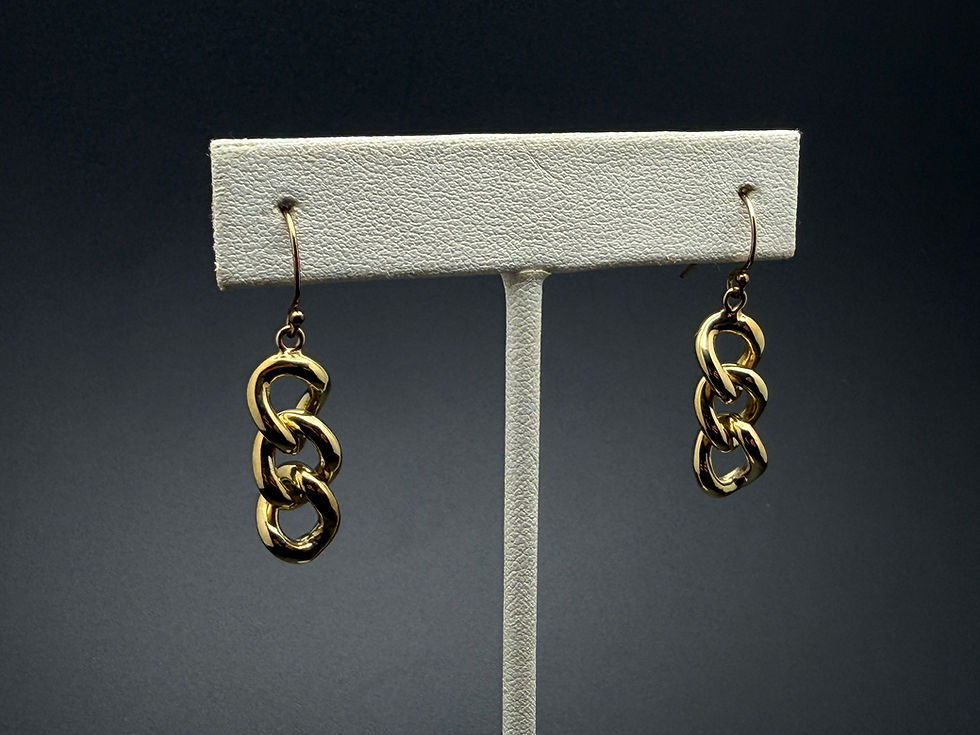 Thumbnail: 14K Yellow Gold Triple Link Dangle Earrings