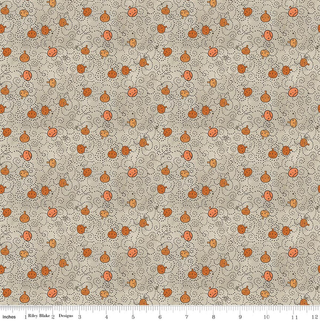 SPOOKY PUMPKINS GRAY by Teresa Kogut for Riley Black