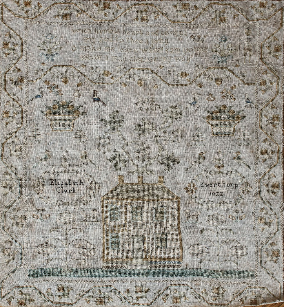 Elizabeth Clark 1822 Reproduction Sampler by With Thy Needle & Thread