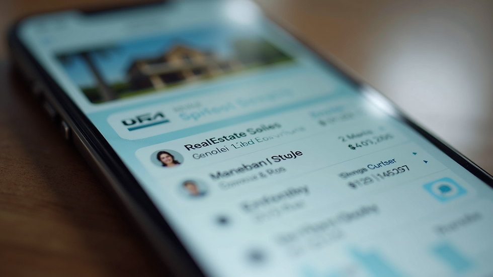 Close-up view of a mobile CRM app screen showing real estate lead details