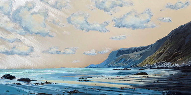 Mixed media painting on aluminium panel