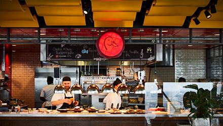 London's Duck & Waffle provides an open kitchen for diners