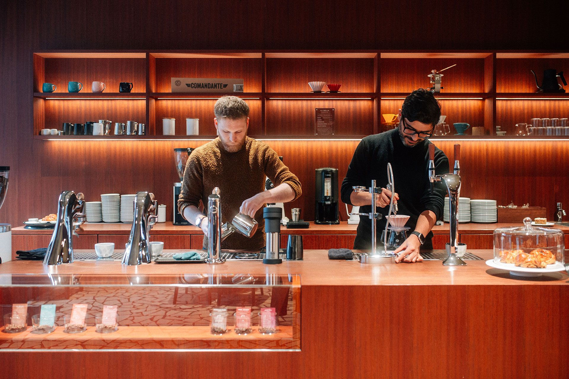 Built-in taps provide baristas with the ability to connect with their customers.