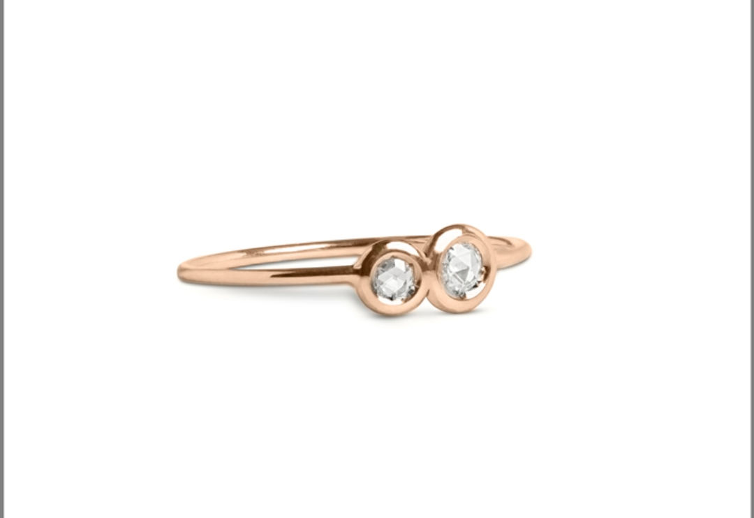 Rubinia - Anello Cupido in Oro Rosa 9kt e Diamanti 