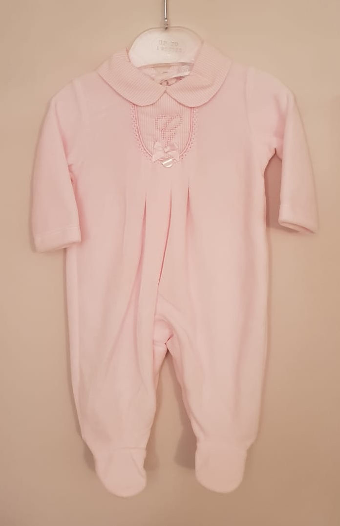 Thumbnail: Zip Zap Pink Soft Velour Sleeper